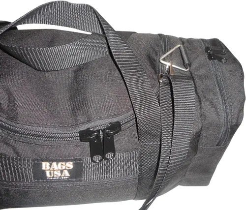 Vista 28 de Bolsa de lona triple grande con apertura en U, bolsillo frontal y dos compartimentos laterales, perfecta bolsa de cabina fabricada en Estados Unidos.