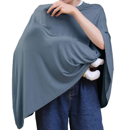 Vista 9 de Seejoy Manta de Enfermería para Lactancia Materna, Cobertura Completa 360° en Estilo Poncho, Manta de Lactancia Suave y Transpirable de Rayón
