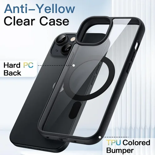 Vista 3 de JETech Funda magnética para iPhone 13 mini de 5.4 pulgadas, compatible con MagSafe, a prueba de golpes, marco de TPU mate de color sólido, parte