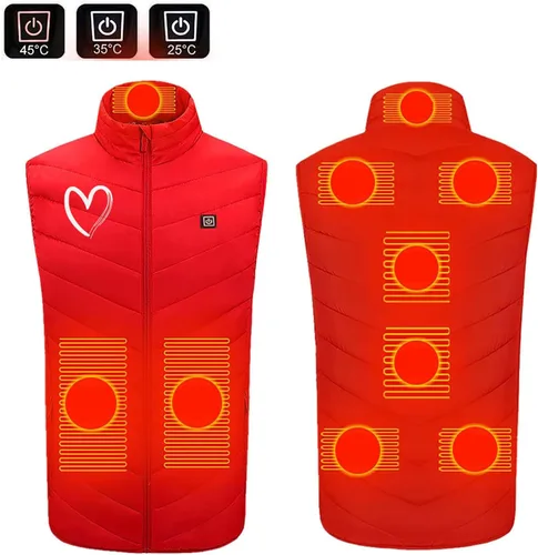 Vista 2 de zcgoxvn Chaleco térmico para hombre, chaleco de trabajo de calefacción recargable, chaquetas de calentamiento de invierno cálido Samrt carga USB