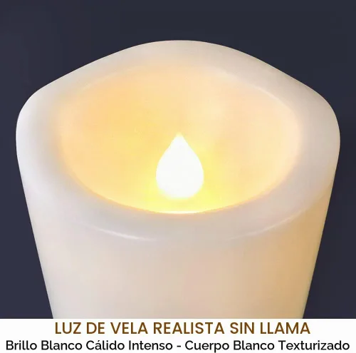 Vista 6 de Paquete de 2 velas LED blancas de 3 x 6 pulgadas para exteriores IP65 impermeables, velas de pilar alimentadas con temporizador y control remoto