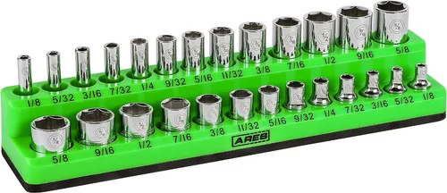 Vista 13 de ARES 70236 - Organizador magnético para 16 vasos SAE de 1/2 pulgada, para 15 vasos y 1 adaptador para vaso, mantiene tu caja de herramientas