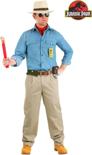 Vista 2 de Jurassic Park - Disfraz de Dr. Grant para hombre, disfraz aventurero de Dr. Alan Grant, para Halloween y cosplay