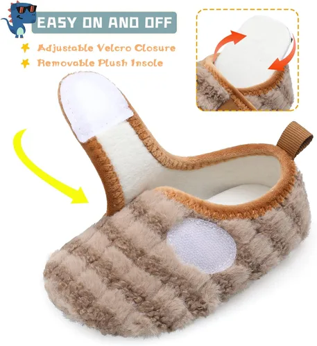 Vista 2 de Scurtain Pantuflas Cálidas de Invierno para Casa de Niños Pequeños Pantuflas de Interior para Casa de Bebés Niños Niñas Zapatos Cómodos Ligeros