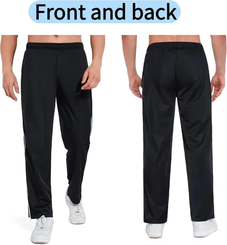 Vista 4 de AIFARLD Pantalones rasgados para hombre con cremalleras laterales y bolsillos para baloncesto, rodillapierna, poscirugía