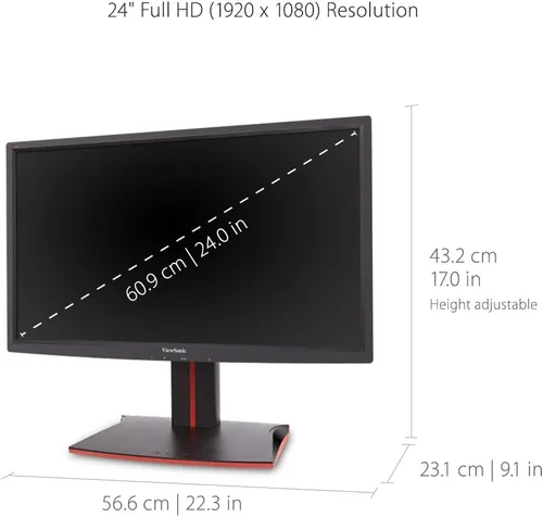 Vista 2 de ViewSonic Monitor LCD con luces led de 2 pulgadas, Negro 24 - pulgadas