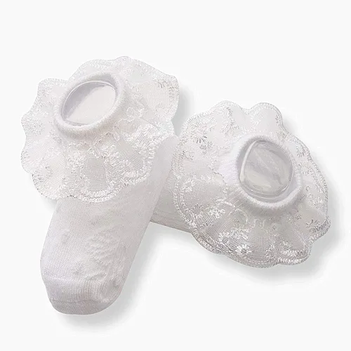 Vista 7 de Juebm Infant Baby Girls Ruffle Socks Toddler Dress socks,Pack of 356 Baby Frilly Lace Ankle Socks