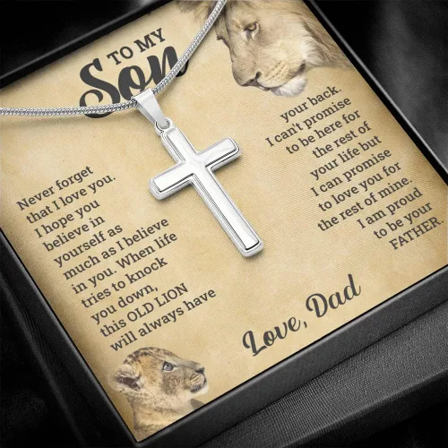 Vista 2 de FG Family Gift Mall To My Son From Mom, Son Gifts From Mom and Dad, Mother and Son Necklace, Birthday Gift For My Son Graduation Christmas Faith
