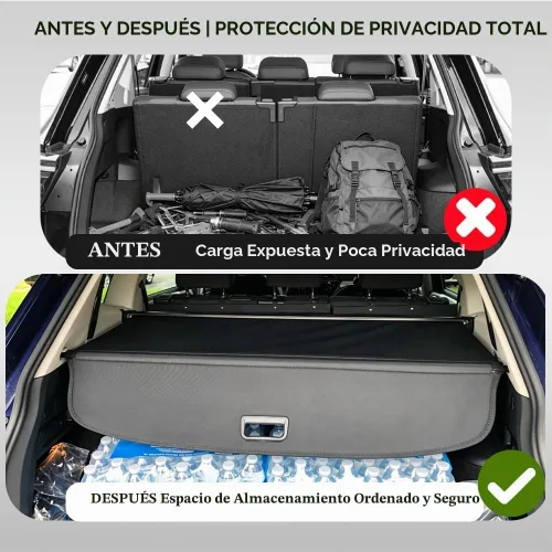 Vista 3 de Cubierta de carga retráctil para VW Tiguan 2018-2024 Pantalla de seguridad