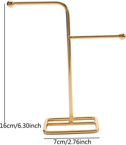 Vista 2 de Géneric Organizador de joyas, soporte de metal para aretes, collar y pulsera, organizador colgante para mostrar joyas, brazaletes, anillos, aretes
