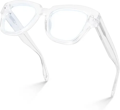 Vista 7 de VISOONE Lightweight TR90 Square Frame Gaming Anti Glare Computer Glasses Verde albahaca