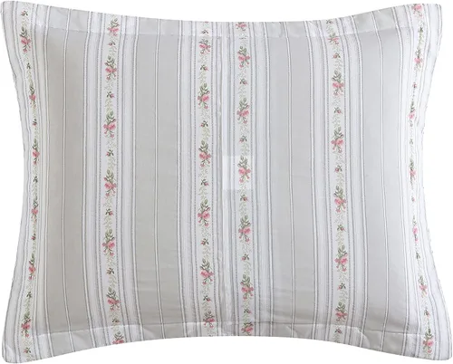 Vista 5 de Laura Ashley - Juego de edredón individual, ropa de cama reversible de algodón con fundas a juego, decoración ligera del hogar para todas