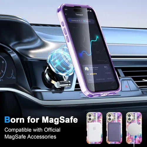 Vista 2 de Funda para iPhone 16 con protector de pantalla-Lotus A25