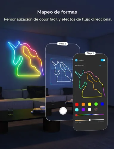 Vista 5 de Govee RGBIC Luces de Neón, Luz de Cuerda de Neón LED Inteligente 2 Funciona con Matter, Alexa, Google Assistant, Luces de Tira de Neón DIY