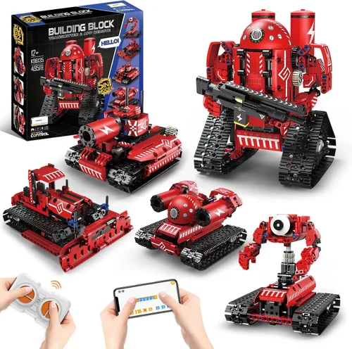 Vista 9 de Kit de construcción de robot STEM con control remoto para niños de 6 a 13 años, juguetes técnicos robóticos de codificación, regalos de cumpleaños