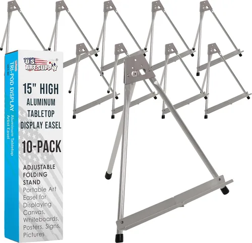 Vista 8 de US Arte Fuente Aluminio caballete de mesa Tri-Pod Table parte superior Diseño con pies de hule (grande – sin brazos)