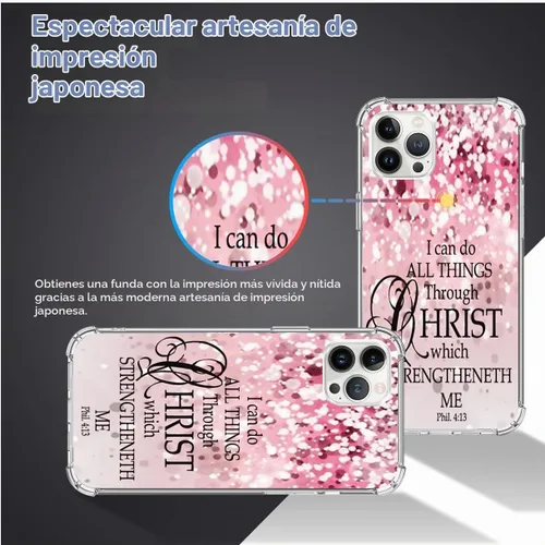 Vista 6 de Funda de la Biblia para iPhone 12 Pro Max Christian Verses protectora, resistente compatible con iPhone 12 Pro Max