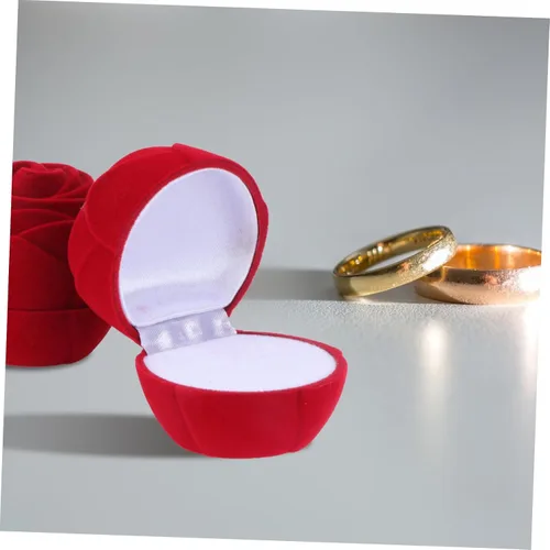 Vista 2 de KESYOO 6 pcs Jewelry Creative Rose Ring Proposal Flower for Ing Wedding Ceremony Storage Heart Red Gift Fashion