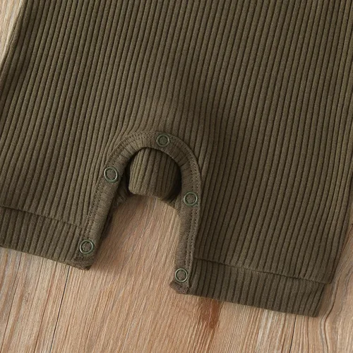 Vista 6 de RELABTABY Paquete de 2 mamelucos unisex para bebé recién nacido, con botones sólidos, para verano, ropa