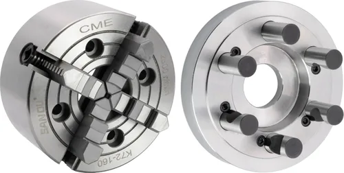 Vista 6 de CME Portabrocas de torno independiente de 4 mordazas de 5 pulgadas con placa de respaldo semiacabada Camlock D1-5, máquina para adaptarse a