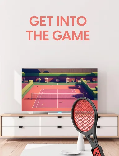 Vista 3 de TALK WORKS Steering WheelTennis Racket Combo Pack for Nintendo Switch - Joy Con Controller Grip Racing & Sports Game Accessories for Mario Tennis