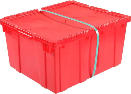 Vista 7 de Monoflo Contenedor de distribución industrial global con tapa abatible 23-3/4x19-1/4x12-1/2 rojo