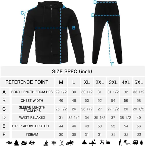 Vista 7 de Zusmen Chándal para hombre, chamarras y pantalones de 2 piezas