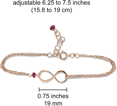 Vista 119 de Pulsera con dije de infinito con piedra natal, joyería hecha a mano, regalo para ella