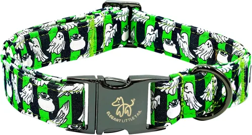 Vista 24 de Elegant little tail Collar para perro de Pascua, collar de perro con estampado de huevos de conejo, collar para mascotas, collar rosa para perros