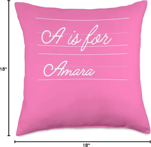 Vista 4 de Name Amara Classroom Daughter Custom School Kids Almohada personalizada A is for Amara Name Student Kindergarten, 18 x 18 pulgadas, multicolor