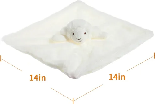 Vista 7 de Apricot Lamb Manta de felpa de lujo de oveja blanca de cordero blanco, manta de seguridad con animales de peluche, manta de personaje para el cuarto