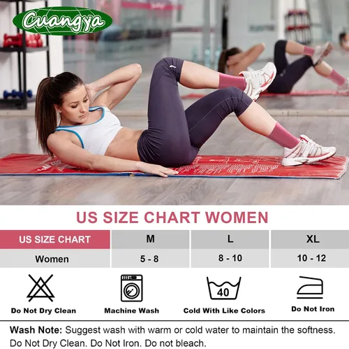 Vista 6 de cuangya Calcetines deportivos de compresión acolchados para mujer, 5 pares