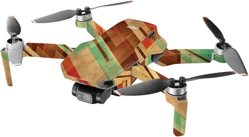 Vista 2 de MightySkins - Compatible con DJI Mini 2 Dron portátil – Madera abstracta Funda protectora de vinilo duradera y única Fácil de aplicar, quitar