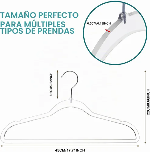 Vista 5 de Quality Hangers Perchas de plástico transparente para ropa, paquete de 50 – 17.5 pulgadas Perchas resistentes para ahorrar espacio y acrílico
