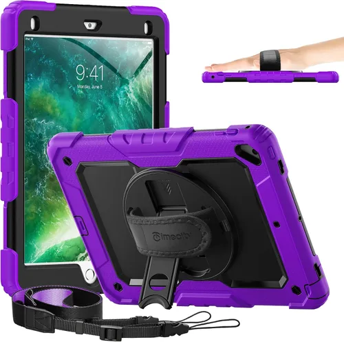 Vista 13 de Timecity - Funda para iPad de 6ª y 5ª generación, 9,7 pulgadas, 2018/2017, con soporte giratorio, silicona, carcasa protectora de PC de repuesto