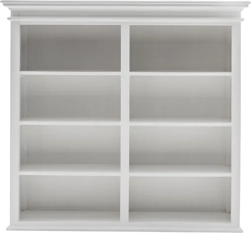 Vista 7 de NovaSolo Halifax - Mueble para buffet de madera maciza de caoba con 8 estantes en color blanco