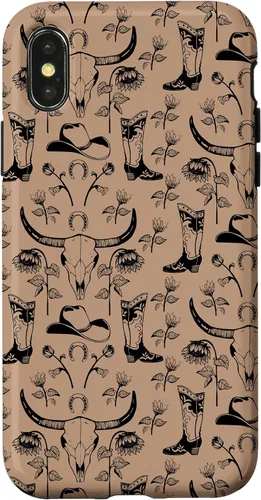 Vista 5 de Western Boho Skull, Sunflowers, Country Girls, Cowgirls Boot Case for iPhone 17