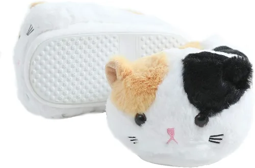 Vista 3 de Millffy Pantuflas de invierno para mujer, pantuflas de felpa con diseño de gato cálido