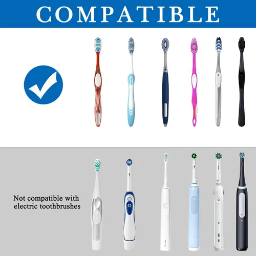 Vista 2 de Linkidea Soporte para cepillos de dientes con tapa para autocaravana, plástico, autoadhesivo, 6 ranuras, soporte para cepillos de dientes compatible