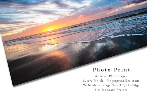 Vista 2 de Impresión fotográfica costera (no enmarcada) Imagen del amanecer escénico sobre la playa en Hilton Head Island Carolina del Sur, arte de pared