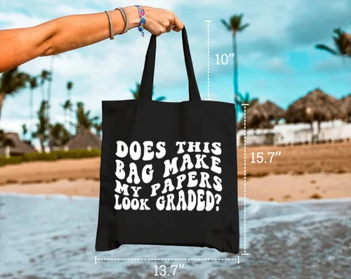 Vista 2 de Do This Bag Make My Papers Look - Bolsa de lona graduada para mujeres, bolsas de compras reutilizables para comestibles, regalo divertido