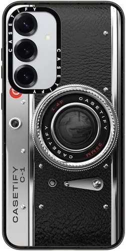 Vista 67 de CASETiFY Funda de impacto para Galaxy S22+ - Adhesivo Aries Moross, color negro transparente