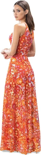 Vista 2 de Dress the Population Vestido largo Ariyah ajustado y acampanado para mujer