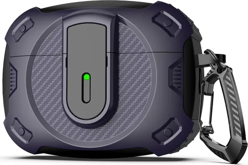 Vista 11 de RFUNGUANGO Funda para AirPod de 2ª generación con kit de limpieza, armadura protectora de carcasa dura militar con bloqueo para funda de carga