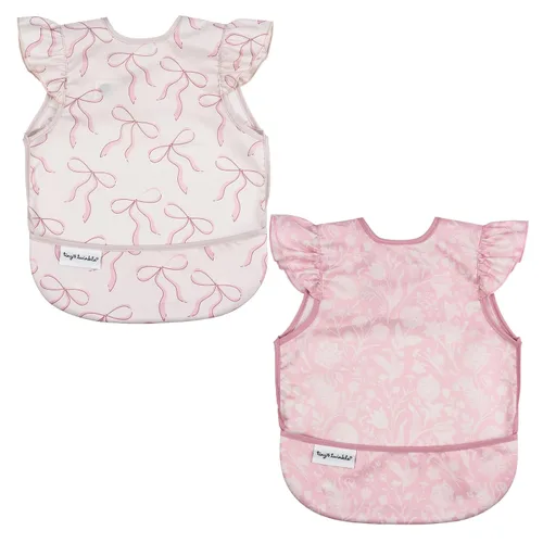 Vista 16 de Tiny Twinkle Baberos para bebé a prueba de desorden Paquete de 2 baberos impermeables para comer Delantal de bebé para alimentación, lavable a