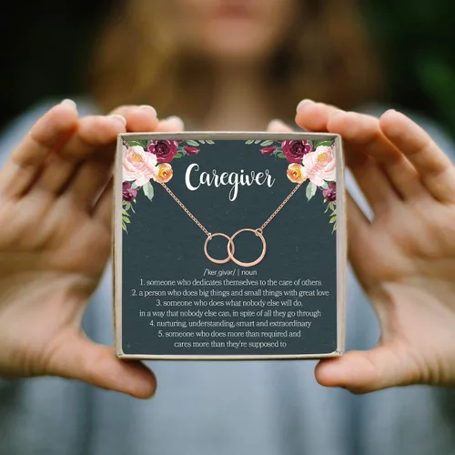Vista 8 de Dear Ava Infinity Caregiver Necklace Adjustable Gifts for Women and Girls Modern Jewelry Pendant with Heartfelt Card Retirement Farewell or