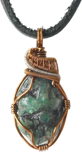Vista 7 de Designs by Nature Gems Collar de cristal de piedra natal para hombre - Bronce antiguo