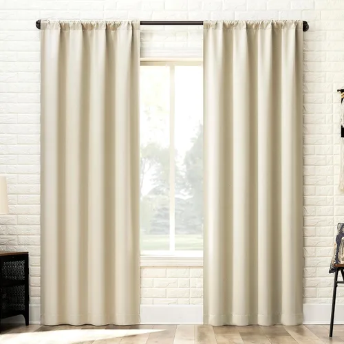 Vista 13 de [Usado] Sun Zero Bergen - Panel de cortina 100% opaco con orificios para el cortinero, calidad de teatro, nivel extremo de bloqueo de luz, 40 x 63