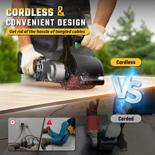 Vista 3 de VERVEWAVE Máquina pulidora inalámbrica para batería Dewalt 20V Max (sin batería), herramienta de acondicionamiento de superficie con 6 velocidades