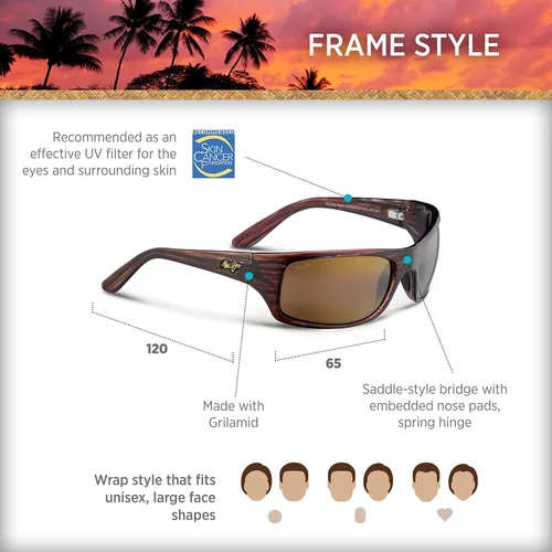 Vista 8 de Maui Jim Gafas de sol polarizadas Peahi para hombre y mujer